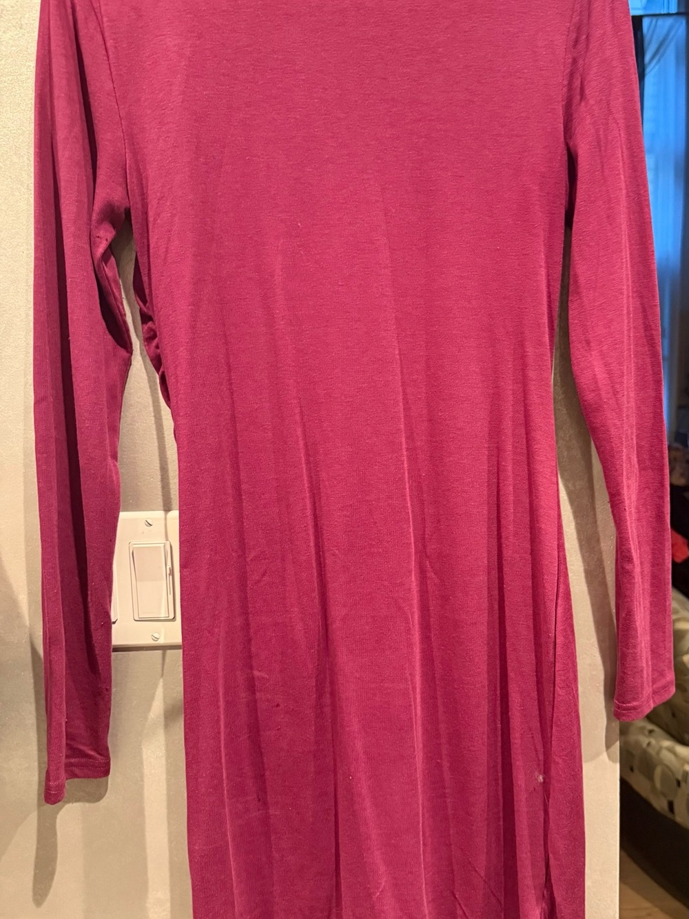 Leith Long Sleeve Tunic Top - Magenta Pink